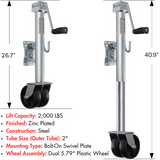 Heavy-Duty Dual Wheel Trailer Jack