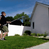 Pressure washing houses from 18 Feet away