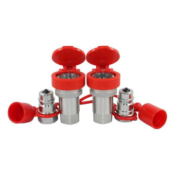 2-Set 1/2'' Ag Hydraulic Tractor Quick Connect Couplers with Dust Caps