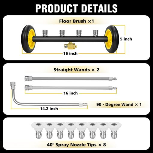 2-in-1 Pressure Washer Undercarriage Cleaner and Water Broom Attachment