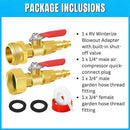 RV Winterize Blowout Adapter with Shut-off Valve Kit-11