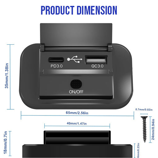 12V Dual USB Power Outlet