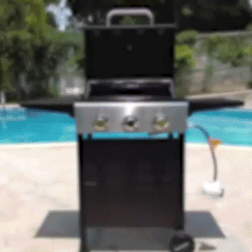 3 Burner BBQ Propane Grill - 0