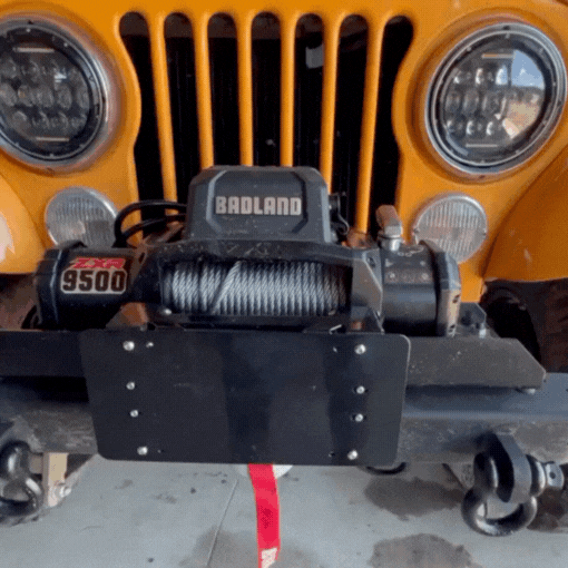 Flip-Up Winch Roller Fairlead Mount License Plate Holder Bracket