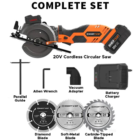 20V Cordless Circular Saw with Laser Guide