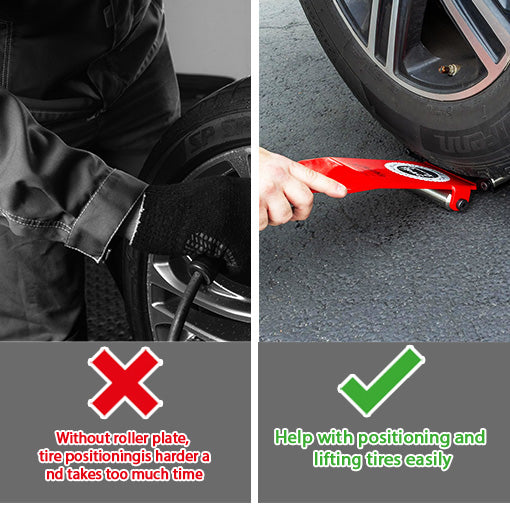 Tire Jack Tool with Roller Plate