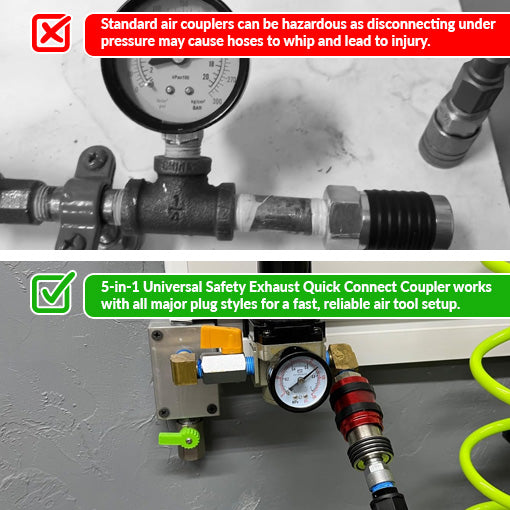 5-in-1 Universal Safety Exhaust Quick-Connect Coupler