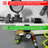 5-in-1 Universal Safety Exhaust Quick-Connect Coupler