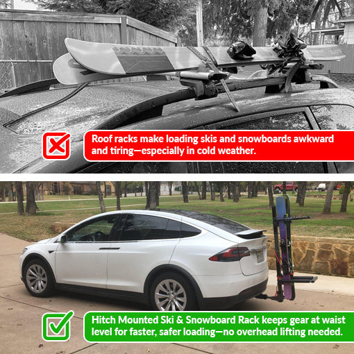 Hitch Mounted Ski & Snowboard Rack