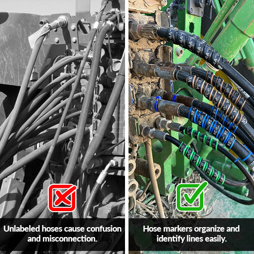 Hydraulic Hose Management Protector and Tagging Wraps