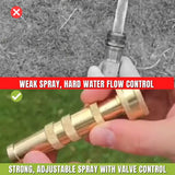 Heavy-Duty Brass Adjustable Twist Hose Nozzle with Valve