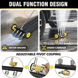 2-in-1 Pressure Washer Undercarriage Cleaner and Water Broom Attachment