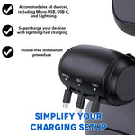 3 in 1 Retractable Phone Charger Station Box