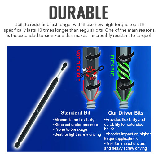 6-Inch High Durability Impact Driver Bits (10-Pack)