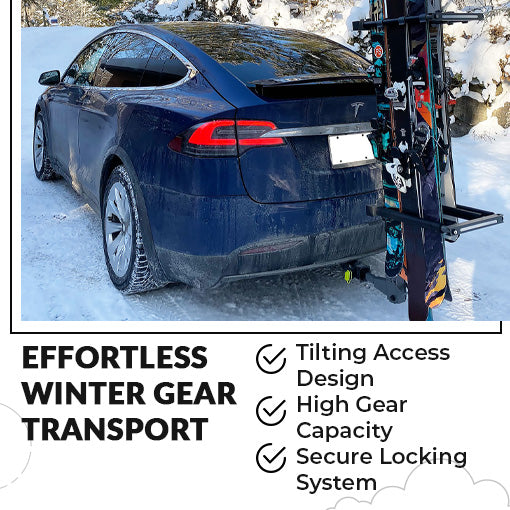 Hitch Mounted Ski & Snowboard Rack