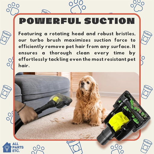 Universal Pet Hair Removal Turbo Brush Vacuum Attachment