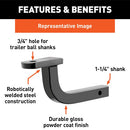 5-inch Rise Class 2 Trailer Hitch Ball Mount-4