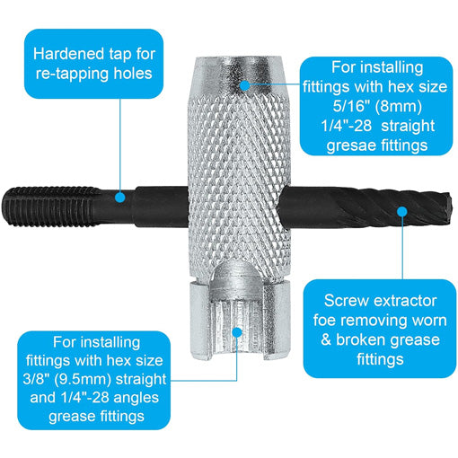 Grease Fitting Extractor 4 Way Zerk Grease Fittings Removal Tool ~ bestcargurus.com