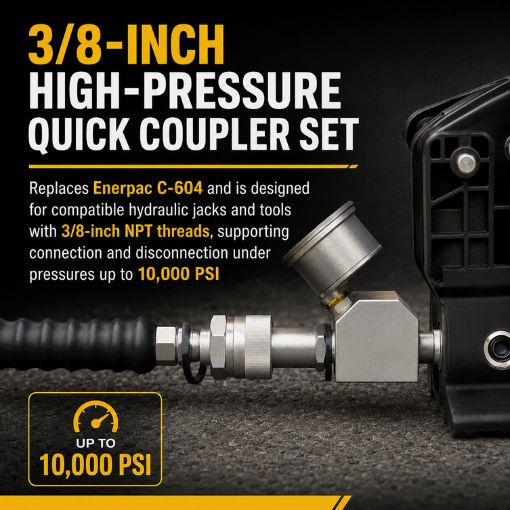 3/8" 10,000 PSI High Pressure Hydraulic Quick Coupler Set