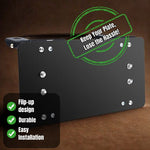 Flip-Up Winch Roller Fairlead Mount License Plate Holder Bracket