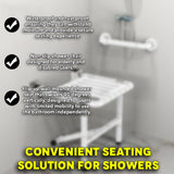 Folding Shower Seat w/ Safety Grab Bar