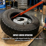 Heavy Duty Truck Tire Impact Driven Demount Tool