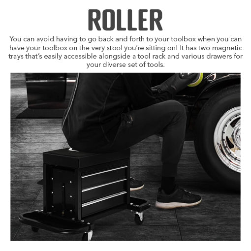 Mechanic Roller Toolbox Stool