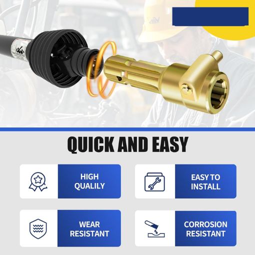 PTO Extension Adapter with Power Take Off Pin Quick Yoke