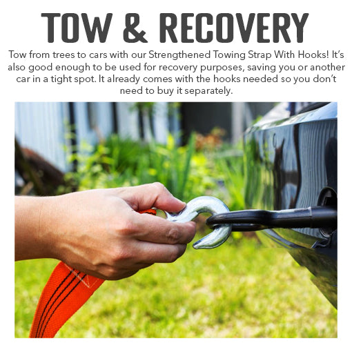 Strengthened Towing Strap With Hooks