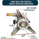7/8" Shaft Vertical Pressure Washer Pump Replacement 3400 PSI-5
