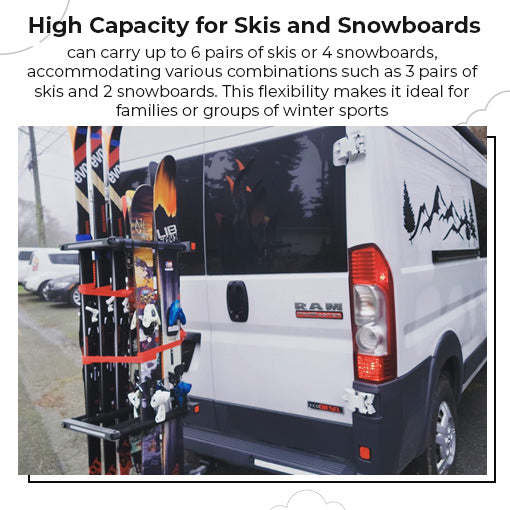 Hitch Mounted Ski & Snowboard Rack