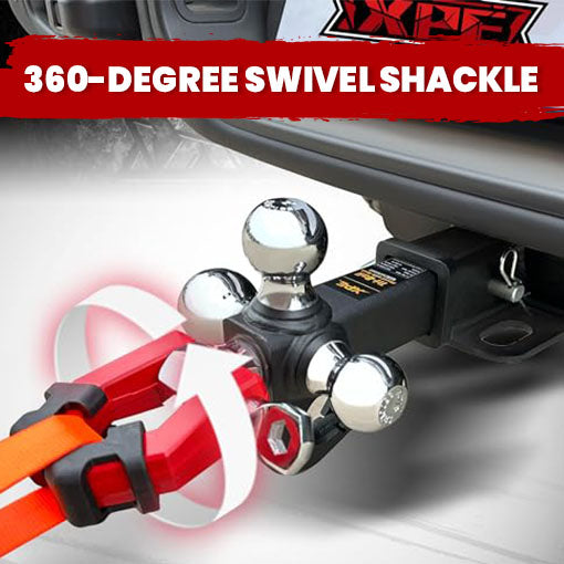 5-in-1 Trailer Hitch Tri-Ball Mount with Hook, Pin, & Shackle