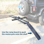 Motorcycle Trailer Hitch Carrier with Loading Ramp
