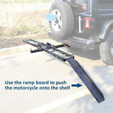 Motorcycle Trailer Hitch Carrier with Loading Ramp