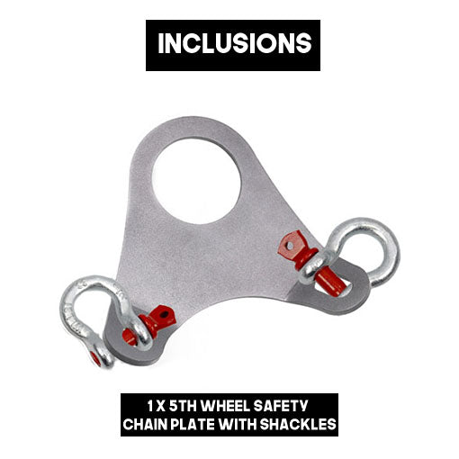 5th Wheel Safety Chain Plate with Shackles