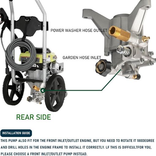 7/8" Shaft Vertical Pressure Washer Pump Replacement 3400 PSI