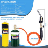 Soldering Welding Torch (Fuel by MAPP, Map/Pro,Propane)