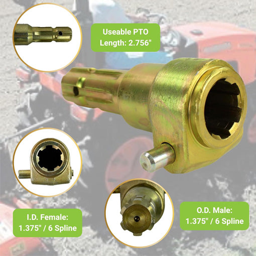 1-3/8" & 6 Spline Tractor PTO Extender