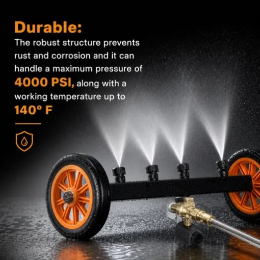 Pressure Washer Undercarriage Cleaner Swivel Wheel