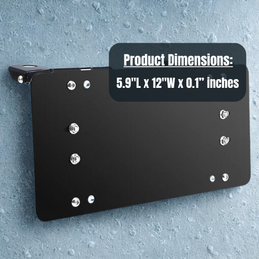 Flip-Up Winch Roller Fairlead Mount License Plate Holder Bracket