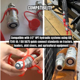 2-Set 1/2'' Ag Hydraulic Tractor Quick Connect Couplers with Dust Caps