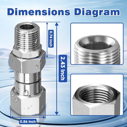 Anti-Twist 3/8” NPT Pressure Washer Swivel Fitting