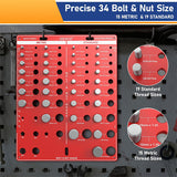 Wall-Mountable Bolt and Nut Identifier Gauge