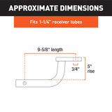 5-inch Rise Class 2 Trailer Hitch Ball Mount