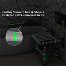 Folding Shower Seat w/ Safety Grab Bar-7