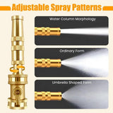 Heavy-Duty Brass Adjustable Twist Hose Nozzle with Valve
