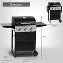 3 Burner BBQ Propane Grill-8