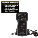 Electric Brake Force Meter with Dynamic Load Simulation and Circuit Testing