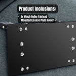Flip-Up Winch Roller Fairlead Mount License Plate Holder Bracket