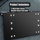 Flip-Up Winch Roller Fairlead Mount License Plate Holder Bracket